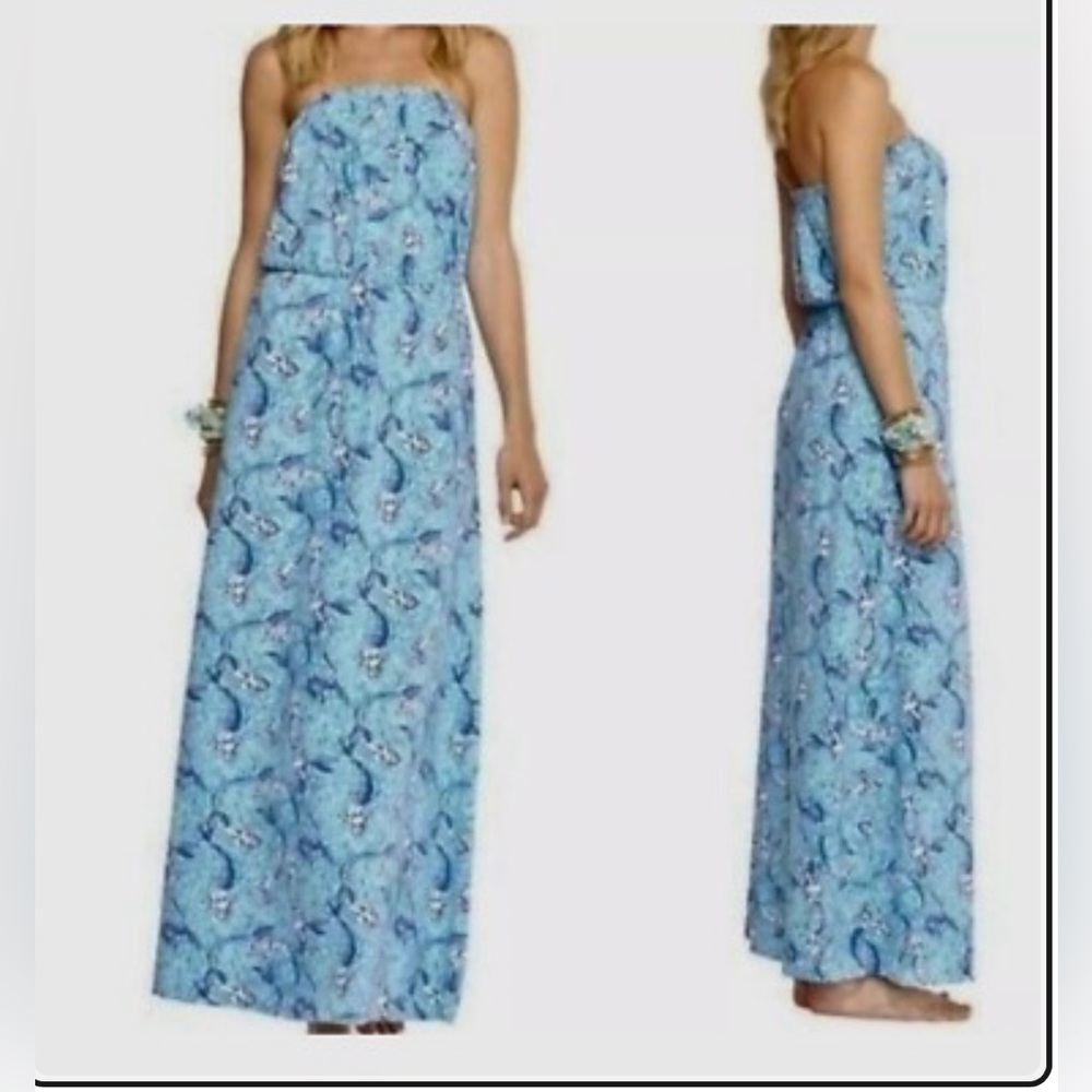 Lilly Pulitzer Women’s Malissa Nice Tails Mermaids Maxi Dress Size M